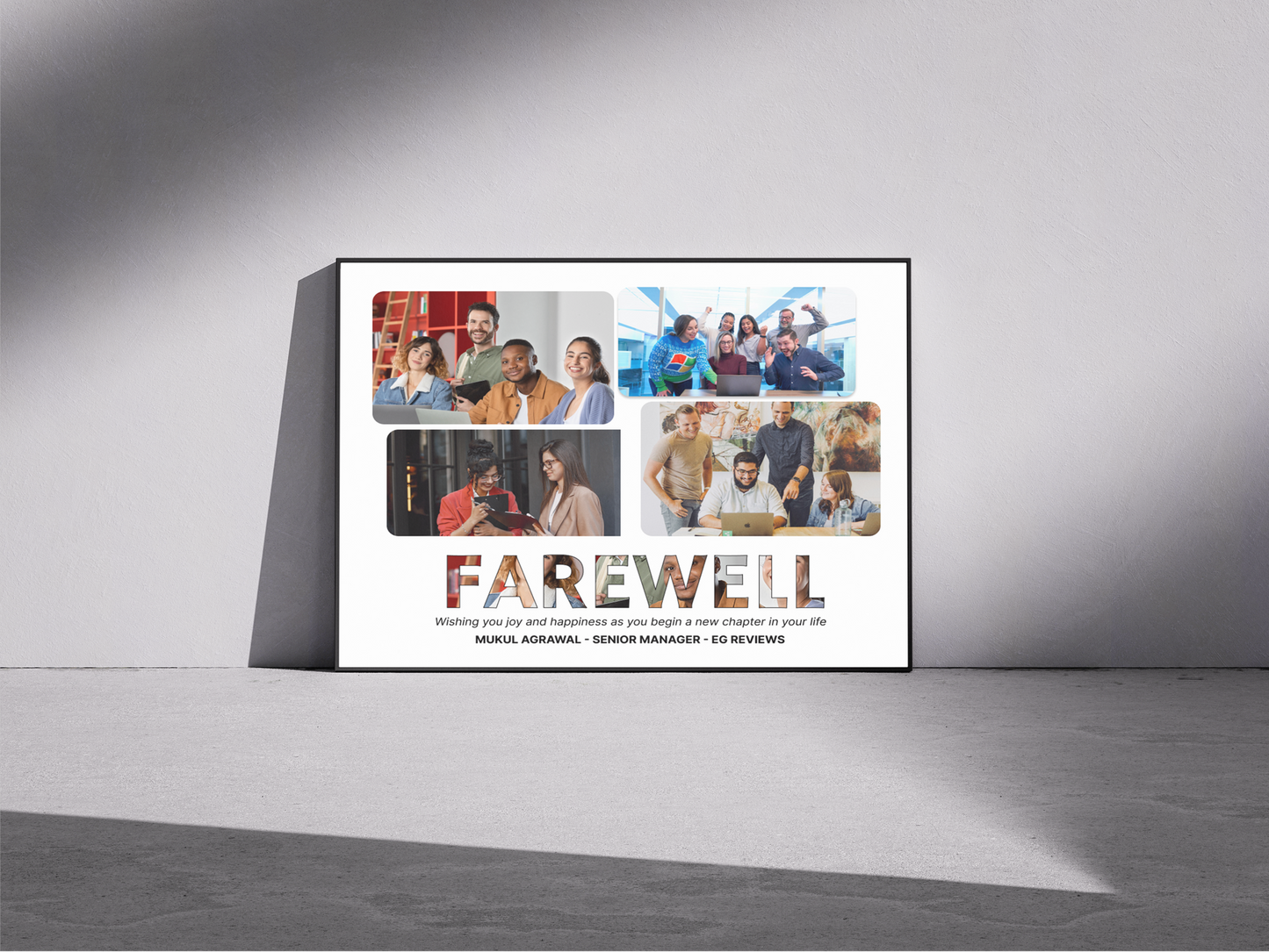 Custom Personalised Farewell Photo Frame (with frame)