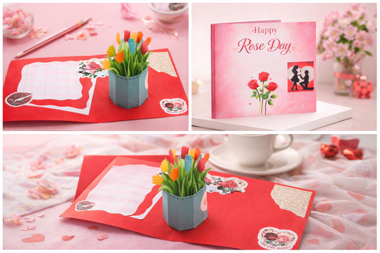 Blooming Love – 3D Pop-Up Flower Bouquet Card