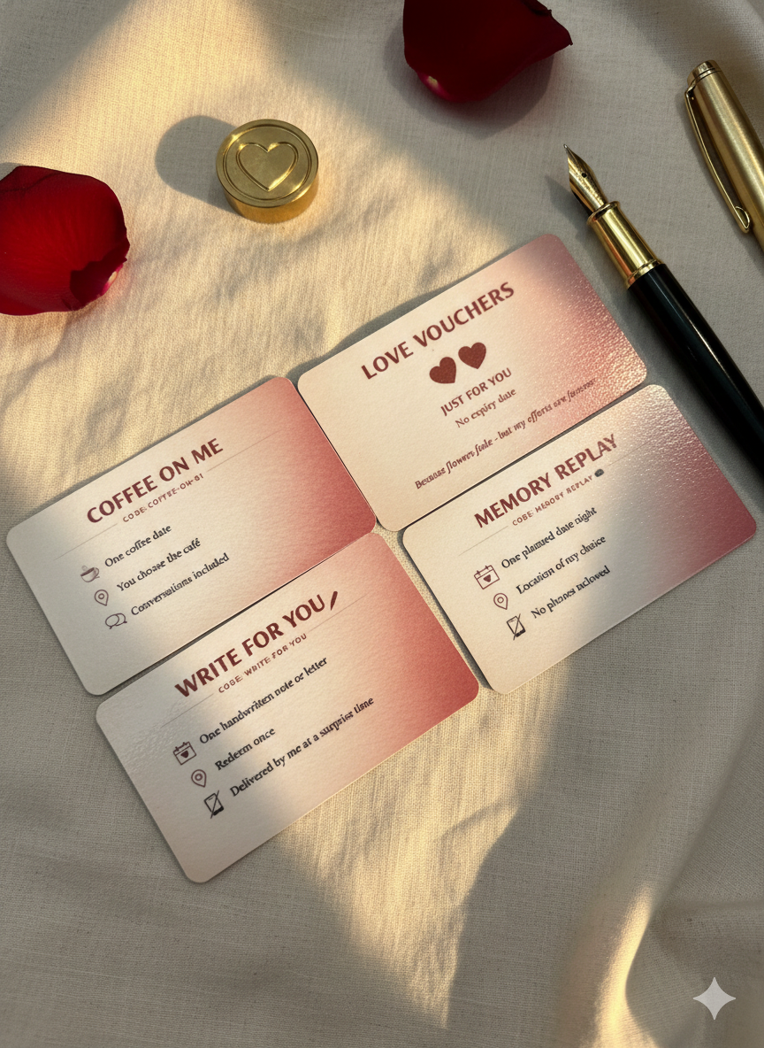 Love Vouchers Gift Set – Romantic Personalized Coupon Cards