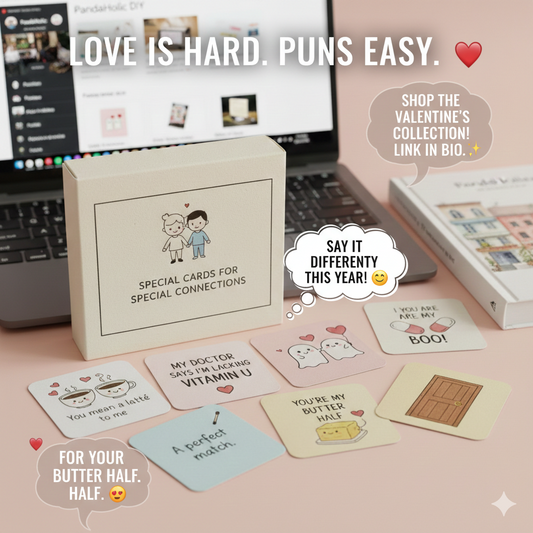 Pun Love Cards Gift Box – 24 Cute & Funny Cards for Couples