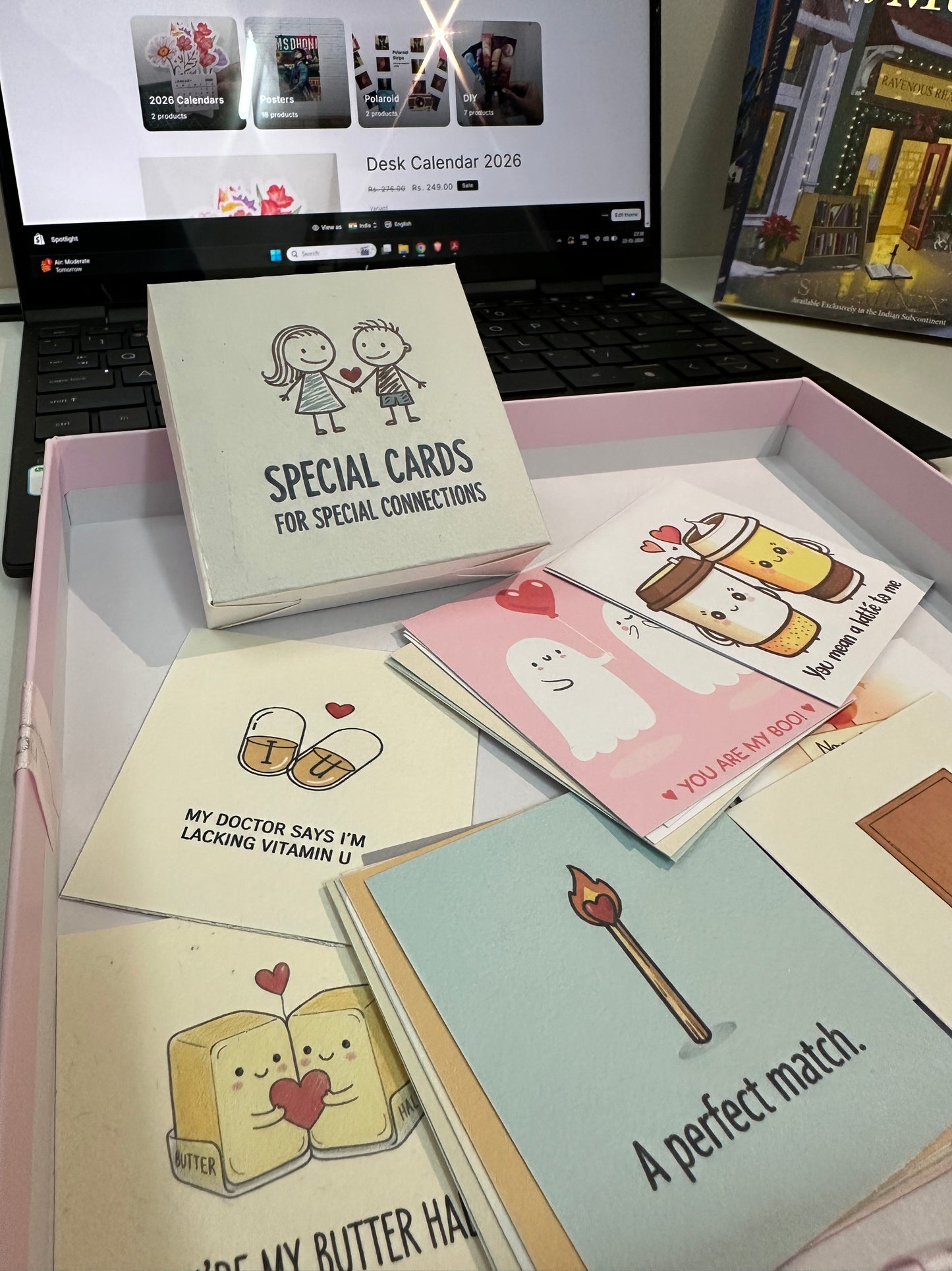 Pun Love Cards Gift Box – 24 Cute & Funny Cards for Couples